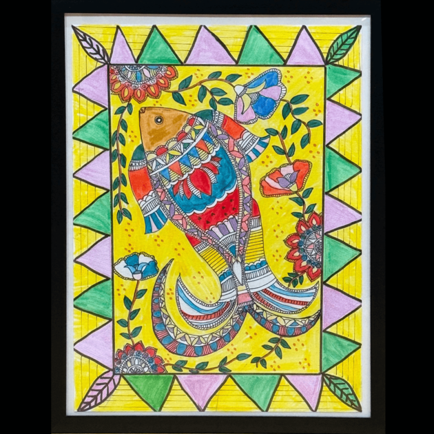 Aquatic Whispers Kalamkari Painting