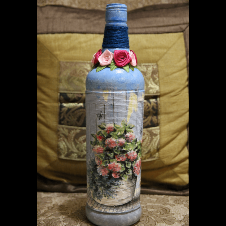 Decoupaged Bottle
