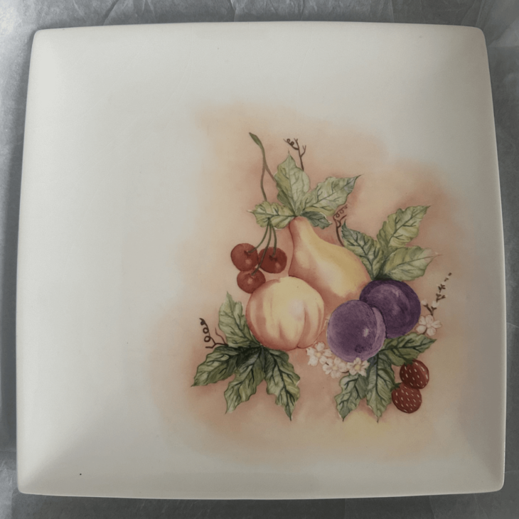 Fruitful Elegance Porcelain Plate Painting