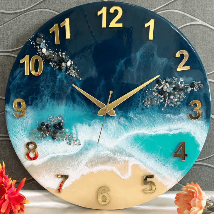 Ocean Theme Resin Clock