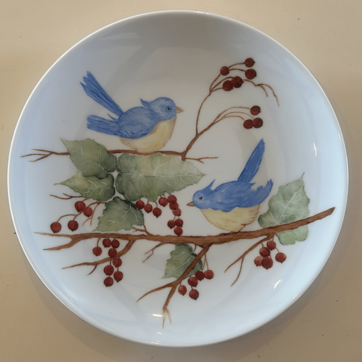 Songbird Harmony Porcelain Plate Painting