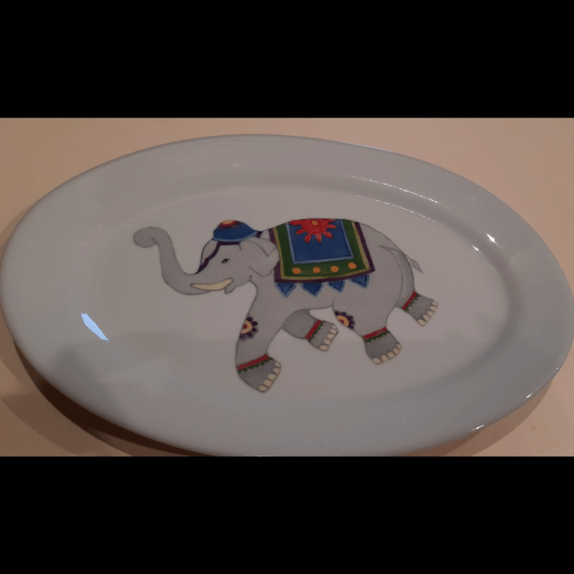 Tusk Tales Porcelain Plate Painting
