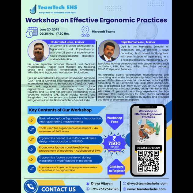Workshop on Effective Ergonomic Practices